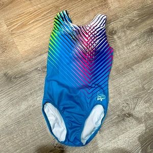 Bright blue, Simone Biles GK leotard